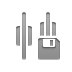 horizontal, distribute, Center, Diskette Gray icon