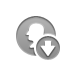 Silhouette, Down, coin DarkGray icon