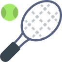 tennis, Sportive, Ball, racket, sports Black icon