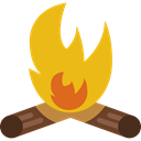 Camping, Flame, Burn, nature, hot, campfire, Bonfire Goldenrod icon