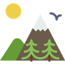 Snow, mountain, Altitude, landscape, nature, mountains Black icon