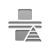 vertical, space, pyramid, evenly Gray icon