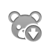 teddy, bear, Down DarkGray icon