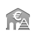 Bank, pyramid, Euro Gray icon