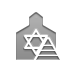 Synagogue, pyramid Gray icon