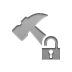 open, Lock, hammer, technical Gray icon