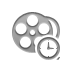 Clock, Reel, film Gray icon