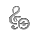 Composer, refresh, notation Gray icon