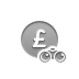 coin, pound, Binoculars Gray icon