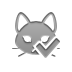 Cat, checkmark Gray icon