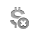 sign, Dollar, Currency, Close DarkGray icon