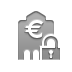 open, Euro, Lock, Bank DarkGray icon