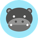 Animals, wildlife, hippopotamus, zoo, Animal Kingdom PaleTurquoise icon