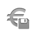 Currency, Euro, sign, Diskette Gray icon