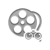 Reel, Binoculars, film Gray icon