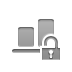 Align, Lock, open, Bottom, horizontal Gray icon
