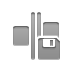 Diskette, evenly, horizontal, space Gray icon