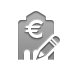 Bank, Euro, pencil DarkGray icon