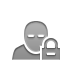 Lock, user, sleep Gray icon