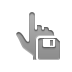 Hand, Diskette, point Gray icon