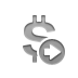 Currency, right, Dollar, sign DarkGray icon