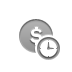 Dollar, coin, Clock DarkGray icon
