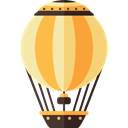 Steampunk, transport, technology, hot air balloon, Science Fiction Black icon