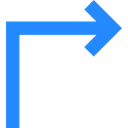 Multimedia Option, Orientation, Direction, Turn Right, Arrows Black icon