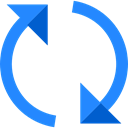 Multimedia Option, exchange, Arrows, Orientation, Direction, Circular Arrow DodgerBlue icon