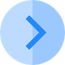 Arrows, Orientation, Circle, Direction, Right Chevron, button, Multimedia Option, right arrow PowderBlue icon