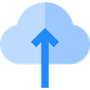 interface, Cloud computing, Multimedia Option, up arrow, upload, Multimedia LightSkyBlue icon