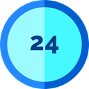 24 Hours, Service, Clock, Delivery, commerce, time Turquoise icon