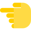 Pointing Left, Hand, Finger, Gestures SandyBrown icon