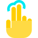 Hand, Finger, tap, Gestures, touch screen, Multimedia Option SandyBrown icon