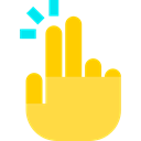 tap, Finger, Multimedia Option, Hand, Gestures, touch screen SandyBrown icon