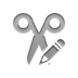 scissors, pencil Gray icon