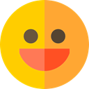 smiley, shapes, smiling, Emoticon, happy, Gestures, Face Gold icon