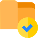 Office Material, Folder, documents, storage, Multimedia, files, Checked SandyBrown icon