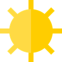 Sunshine, nature, Sunny, sun, summer, weather Gold icon