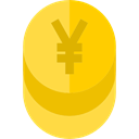 Bank, yen, Money, coin, banking, Business, Currency Gold icon