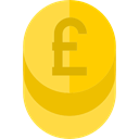 Business, Cash, Currency, Money, coin, banking, Pound Sterling, commerce, Bank Gold icon