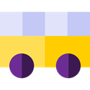 Front View, transport, Bus, Public transport, transportation, school bus Gold icon