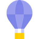 Flying, transport, hot air balloon, travel Black icon