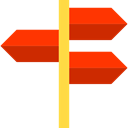 Signpost, directional, post, Orientation Black icon