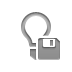 Diskette, lightbulb Gray icon