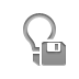 Diskette, lightbulb Icon