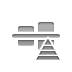 Center, horizontal, Align, pyramid Gray icon