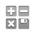 calculator, Diskette, button Gray icon