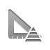 ruler, square, pyramid Gray icon