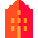 Block, Building, office, residential, Apartment, flat, buildings Crimson icon